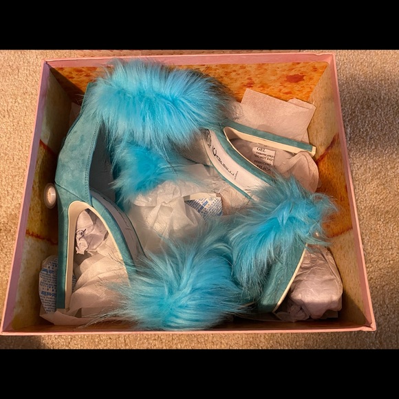 JEFFREY CAMPBELL COOKIE HEELS LIGHT BLUE - Picture 6 of 13